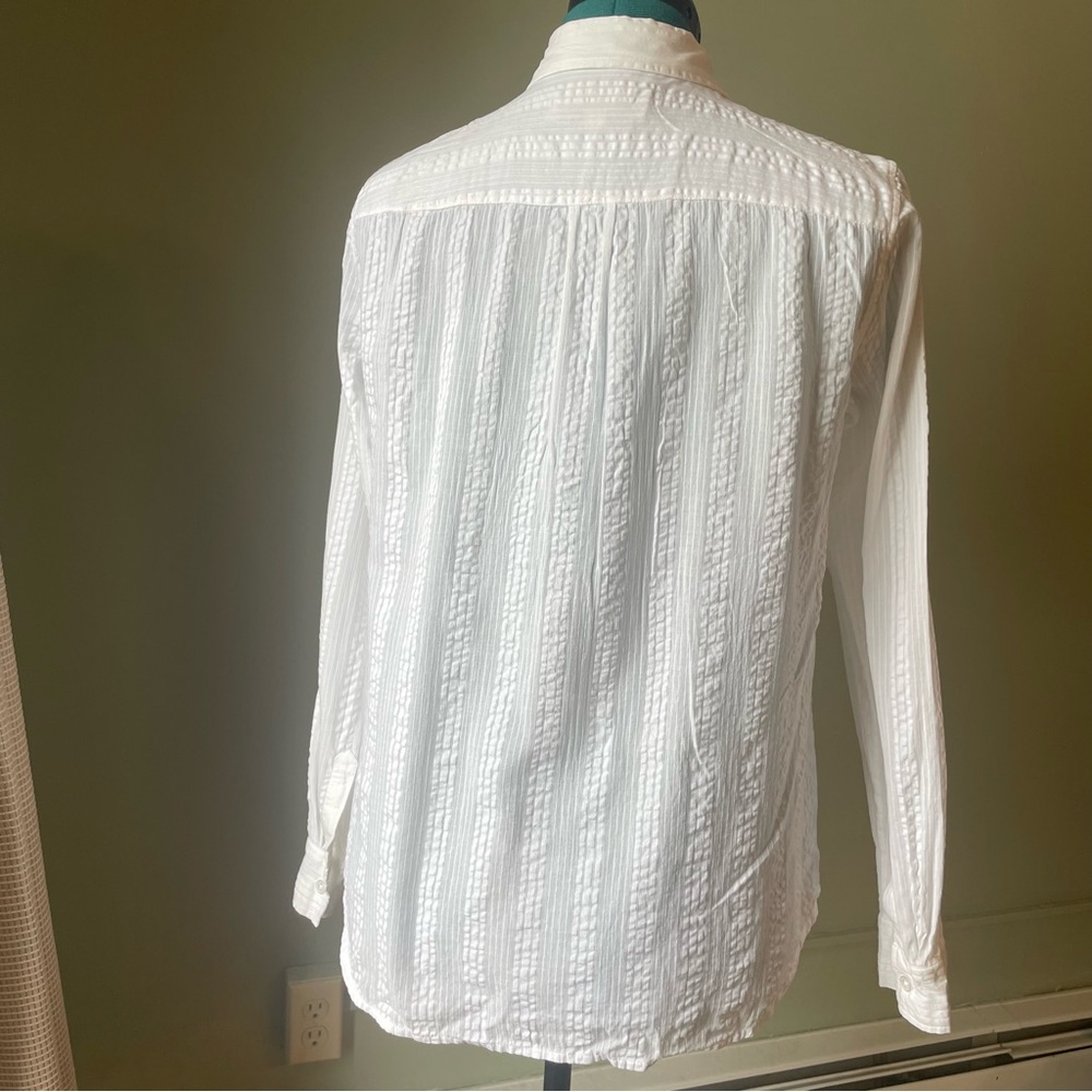 LOFT White Textured Blouse - Picture 3 of 3